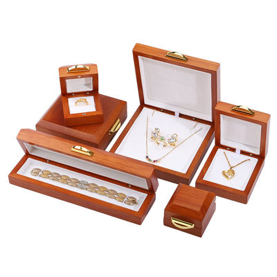 comprar Rectángulo hecho a mano Logotipo personalizado Caja de joyería de madera para brazalete Collar de anillo online manufacture