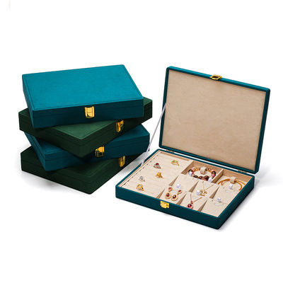Caja de almacenamiento de joyas portátiles con pendientes verdes personalizadas Caja de pendientes de viaje