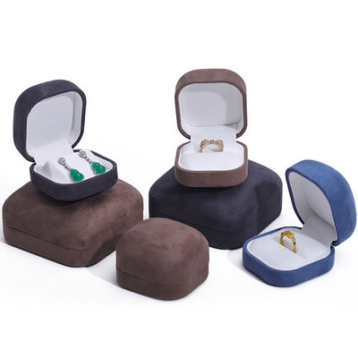 Caja de joyas de material de terciopelo para collar de lujo personalizado con anillos de orejas Caja de almacenamiento