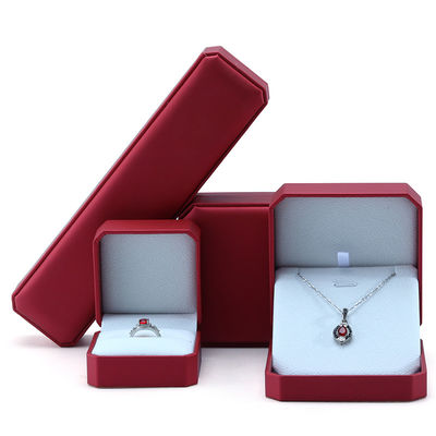 comprar Caja de embalaje de joyas de lujo personalizada con artesanía exquisita de cuero rojo hecha a mano online manufacture
