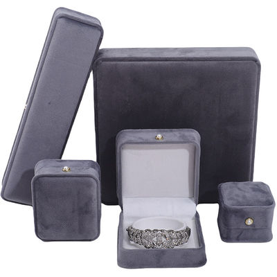 Caja de anillos de terciopelo de esquina redonda de joyería de lujo Envasado de caja para pendientes de orejas