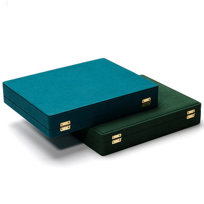 Caja de joyería de viaje portátil de cuero PU para pendientes azules organizador de fundas de pendientes
