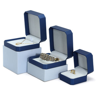 Caja de joyería de cuero falso convexa de la Armada