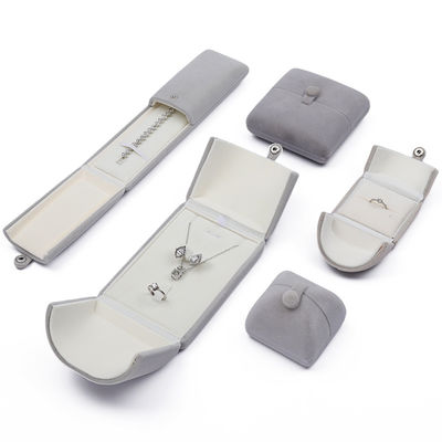 comprar Caja de joyería de terciopelo gris y llamativa Envasado de almacenamiento de lujo online manufacture