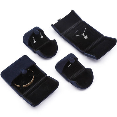 China fabricación mayorista de alta calidad embalaje de joyas Caja de lujo personalizado Big Jewelry Set caja collar Brazalete Orecillos Anillo embalaje hecha a mano azul terciopelo doble puerta caja de joyas con logotipo