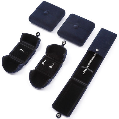 China fabricación mayorista de alta calidad embalaje de joyas Caja de lujo personalizado Big Jewelry Set caja collar Brazalete Orecillos Anillo embalaje hecha a mano azul terciopelo doble puerta caja de joyas con logotipo