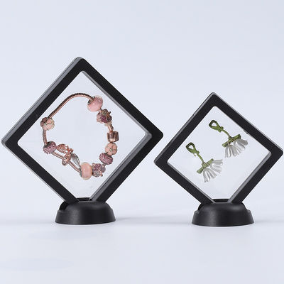 Cajas de visualización de joyas de lujo negras Caja protectora de plástico con película de PE para joyas
