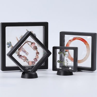 Cajas de visualización de joyas de lujo negras Caja protectora de plástico con película de PE para joyas