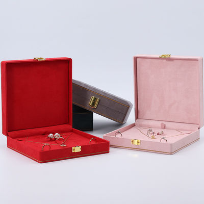 Caja de joyería de terciopelo suave y elegante Organizador de la hebilla de oro