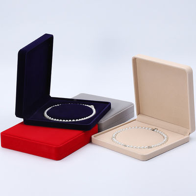 En forma personalizada, caja de joyería de terciopelo suave y elegante, cuadro de joyería de collar de perlas.