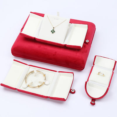 comprar Caja de joyería de terciopelo rojo de lujo Cajas de embalaje de lujo para almacenamiento online manufacture