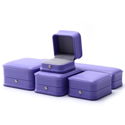 Ojo atractivo púrpura suave de terciopelo joyería caja de almacenamiento paquete para colgante de anillo