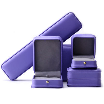 Ojo atractivo púrpura suave de terciopelo joyería caja de almacenamiento paquete para colgante de anillo