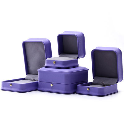 Ojo atractivo púrpura suave de terciopelo joyería caja de almacenamiento paquete para colgante de anillo