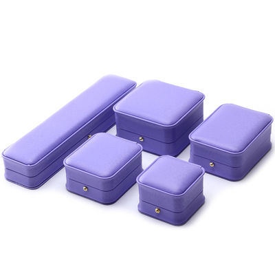 Ojo atractivo púrpura suave de terciopelo joyería caja de almacenamiento paquete para colgante de anillo