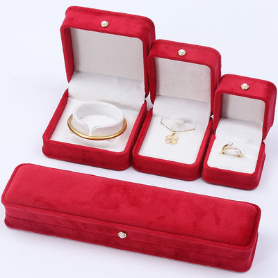 comprar Caja de joyería de terciopelo rojo de lujo caja de embalaje de lujo conjunto para el anillo colgante pulsera online manufacture