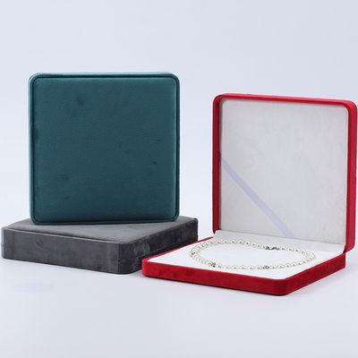 Collar de perlas de terciopelo suave de varios colores caja de almacenamiento sin resbalón caja de joyería