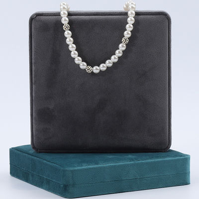 Collar de perlas de terciopelo suave de varios colores caja de almacenamiento sin resbalón caja de joyería