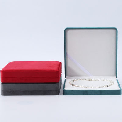 Collar de perlas de terciopelo suave de varios colores caja de almacenamiento sin resbalón caja de joyería