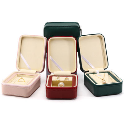 Embalaje de caja de joyas de tamaño personalizado con cremallera y borde grueso interno