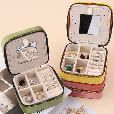 comprar Organizador de joyas de terciopelo de uso general multicolor Embalaje viajes con espejo online manufacture