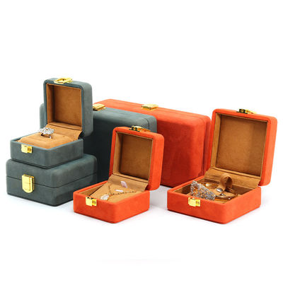 Confección de caja de joyas de terciopelo de tacto suave para almacenamiento de relojes de lujo