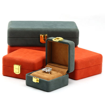 Confección de caja de joyas de terciopelo de tacto suave para almacenamiento de relojes de lujo