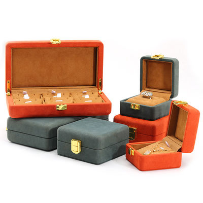 Confección de caja de joyas de terciopelo de tacto suave para almacenamiento de relojes de lujo