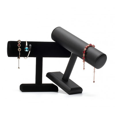 Display de joyería en forma de cilindro de plástico en forma de T