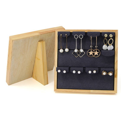 4x3 Practical Multi Cell Joyería De Madera Display Rack Stand para los pendientes colgante