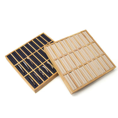 comprar 3x9 Compacto de madera sólida joyería anillo de almacenamiento Display bandeja Plato para el espectáculo de lujo online manufacture