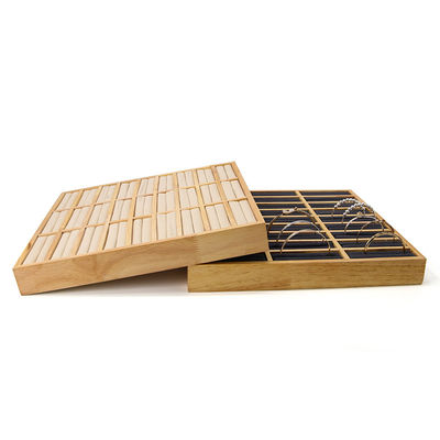 3x9 Compacto de madera sólida joyería anillo de almacenamiento Display bandeja Plato para el espectáculo de lujo