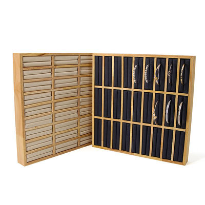 3x9 Compacto de madera sólida joyería anillo de almacenamiento Display bandeja Plato para el espectáculo de lujo