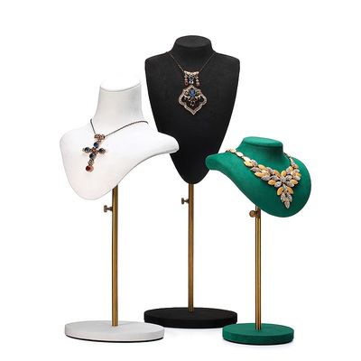 Organizador de joyas de terciopelo suave y desmontable maniquí de lujo busto