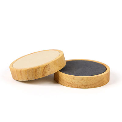 Lámina de terciopelo suave Placa de visualización de joyas de madera ranura única para colgante de anillo de oreja