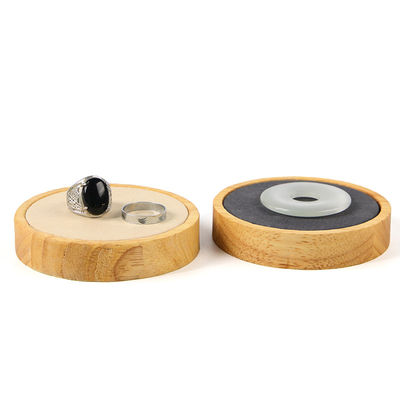 Lámina de terciopelo suave Placa de visualización de joyas de madera ranura única para colgante de anillo de oreja
