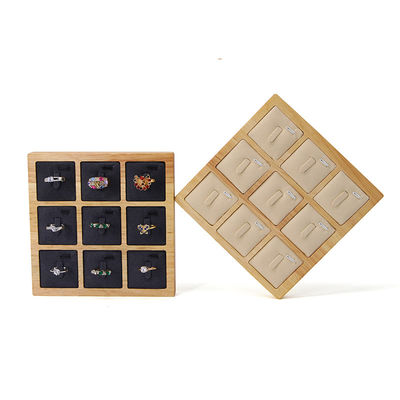 comprar 3x3 Multi Cells Joyería de madera sólida Presentación bandeja para las orejas Anillos de punta Exposición online manufacture