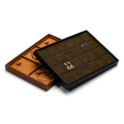 Gran capacidad Práctico de PU de cuero Joyería de exposición Requisitos de lujo Display Tray