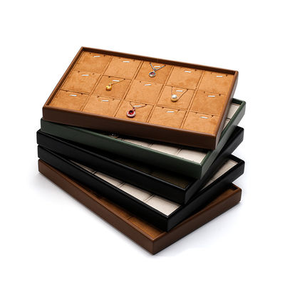 Gran capacidad Práctico de PU de cuero Joyería de exposición Requisitos de lujo Display Tray