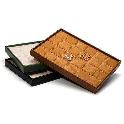 comprar Compartimientos Multi PU de cuero de joyería de exhibición bandeja de revestimiento blando de exhibición accesorios online manufacture