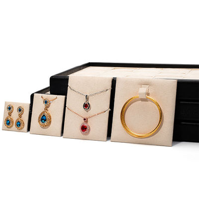 Compartimientos Multi PU de cuero de joyería de exhibición bandeja de revestimiento blando de exhibición accesorios