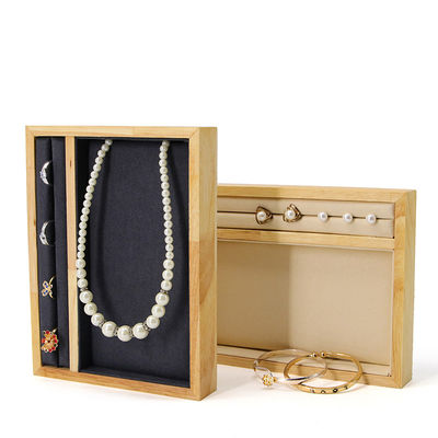 Envasador de joyas de madera maciza multifunción para anillos, colgantes y orejas