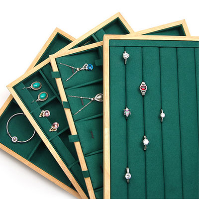 Placa de visualización de joyas de madera personalizada Compartimientos múltiples para pendientes de orejas de anillo
