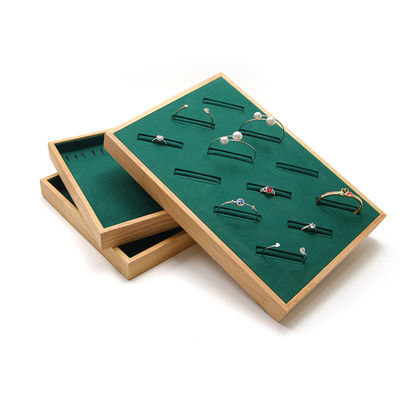 Placa de visualización de joyas de madera personalizada Compartimientos múltiples para pendientes de orejas de anillo