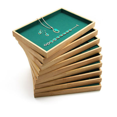 Placa de visualización de joyas de madera personalizada Compartimientos múltiples para pendientes de orejas de anillo