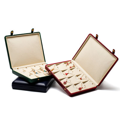 comprar Caja de joyería de cuero de grano de piedra caja de embalaje caja de almacenamiento para orejas colgante online manufacture