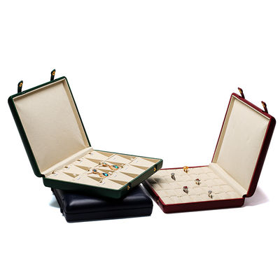 Caja de joyería de cuero de grano de piedra caja de embalaje caja de almacenamiento para orejas colgante