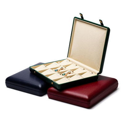 Caja de joyería de cuero de grano de piedra caja de embalaje caja de almacenamiento para orejas colgante
