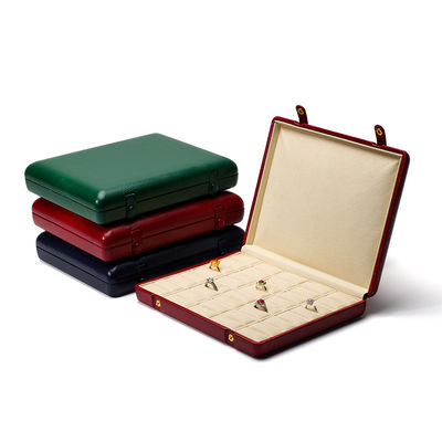 Caja de joyería de cuero de grano de piedra caja de embalaje caja de almacenamiento para orejas colgante