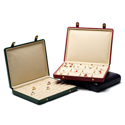 Caja de joyería de cuero de grano de piedra caja de embalaje caja de almacenamiento para orejas colgante